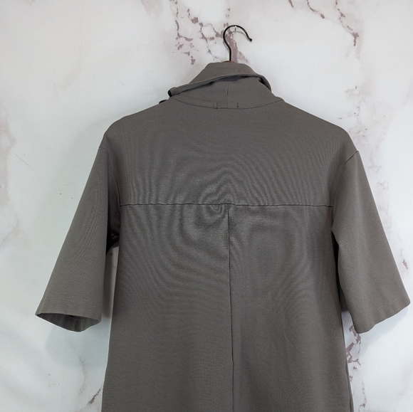 Komorov Dress Womens XS Tunic Brown Half Short Sleeve Mini Mock Zip Neck Pocket - Picture 6 of 13
